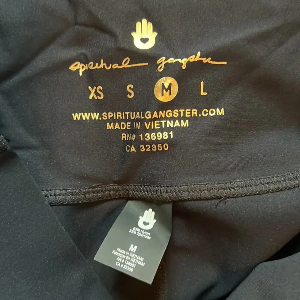 Spiritual Gangster Rainbow Striped Leggings Size M - Picture 7 of 8